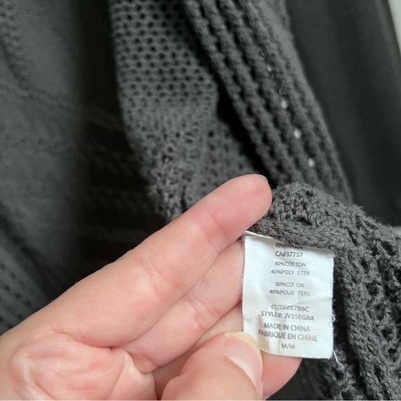 Element cardigan vest sweater gray knit open front women size medium / Large - Picture 3 of 5
